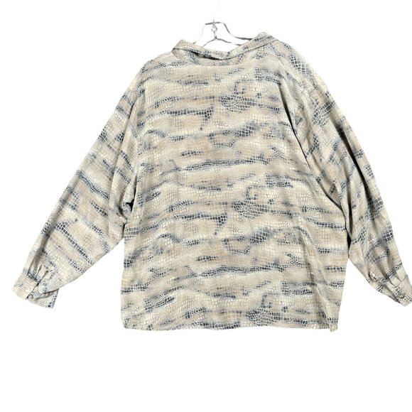 August Max Womens Silk Top 28W Snakeskin Print Silky Flowy Work Office Capsule - Picture 9 of 14